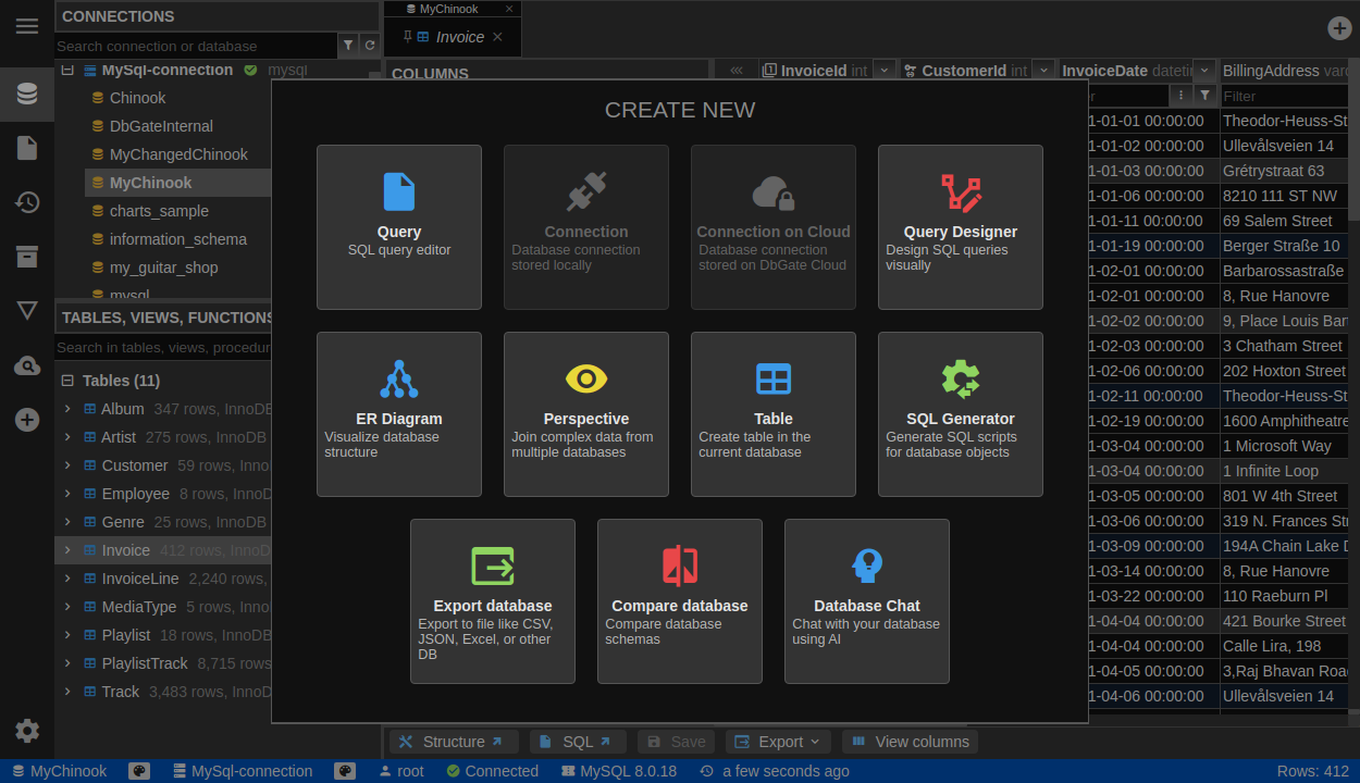 New object window
